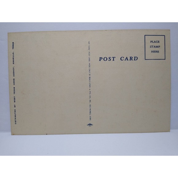 Greetings From Amarillo Texas Big Large Letter Linen Postcard Beals Unused - Picture 2 of 2